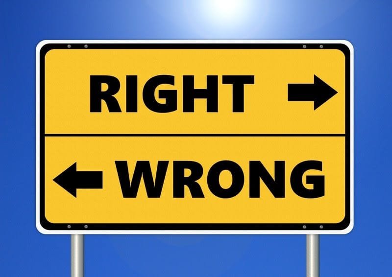 Right Or Wrong Sign